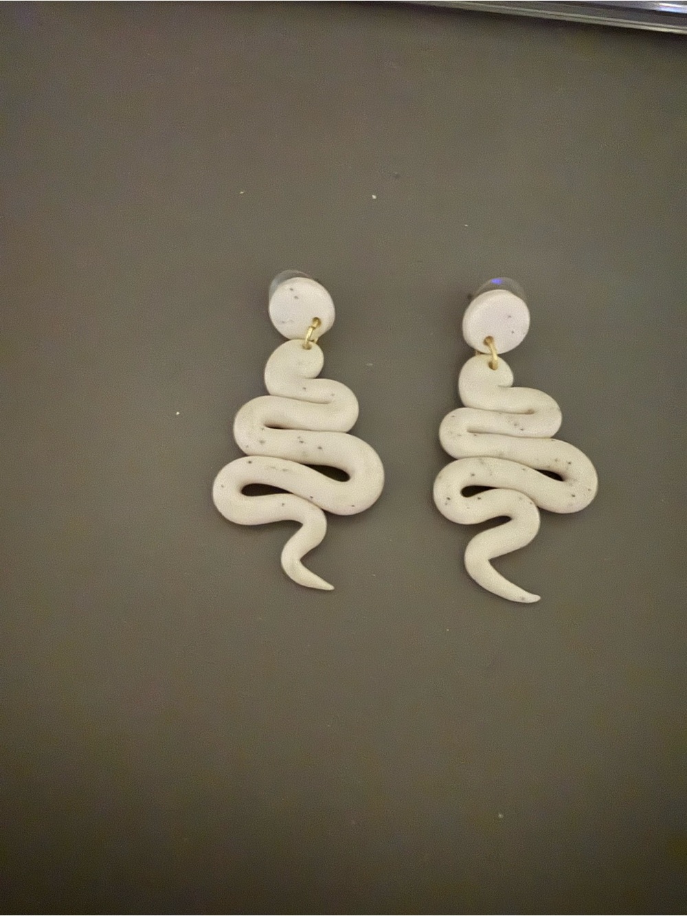 White Snake Drop Earrings – Modern Sculpted Women's Jewelry